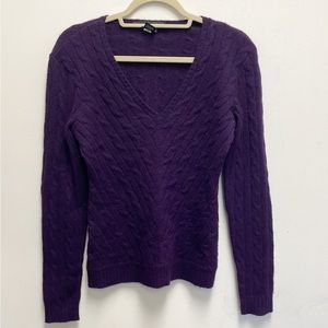 Ralph Lauren Purple Cable Knit Sweater